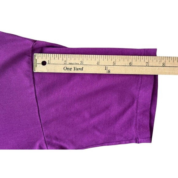 J. Jill Pima Cotton Elbow Sleeve Tee Women's Size Large Purple Soft Stretch - Picture 12 of 15